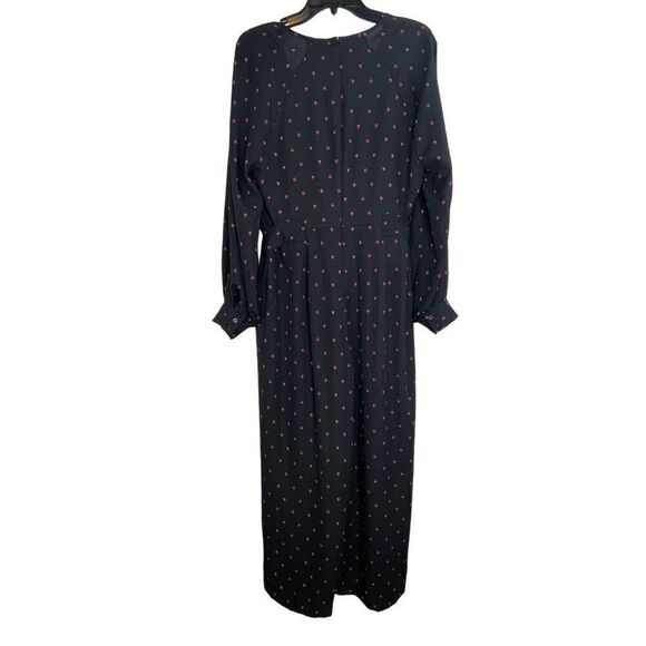 Maison Jules Black Ladybug Surplice Belted Jumpsuit Size 10 NWOT - Picture 3 of 11